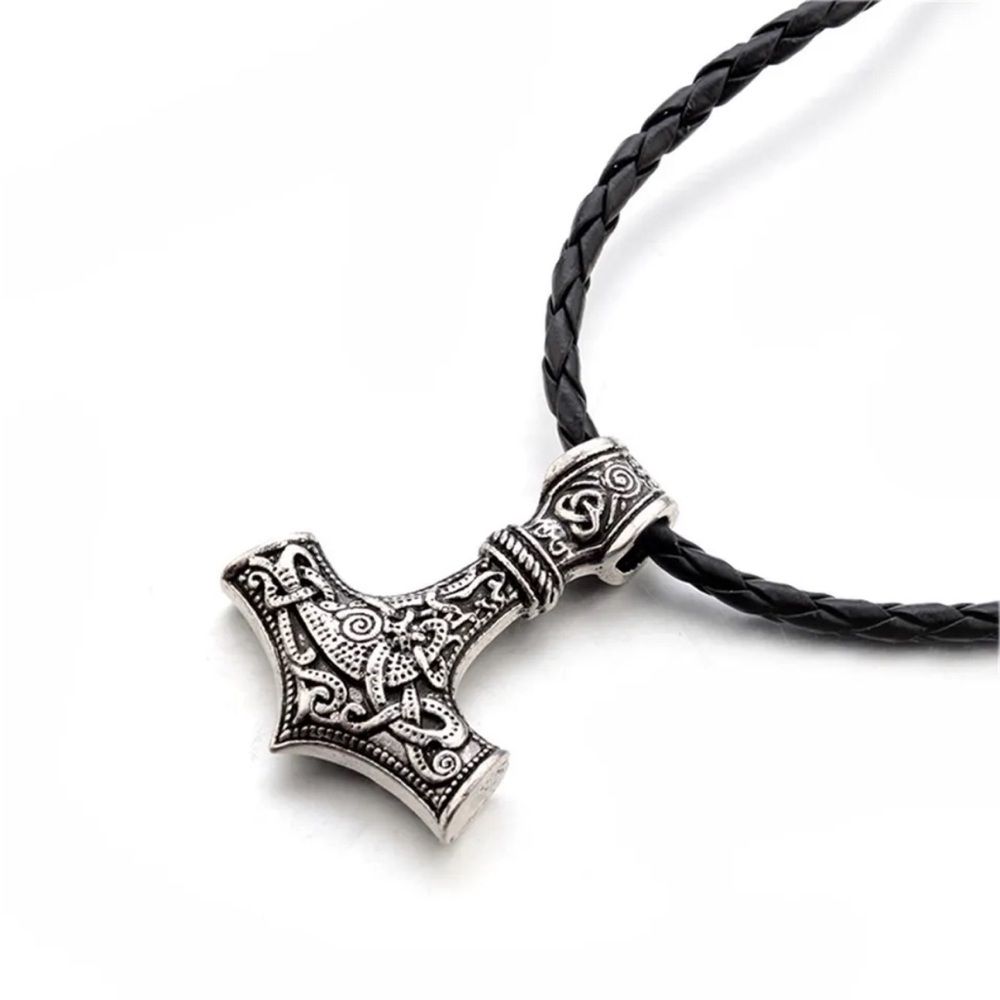Thor's Hammer Mjolnir Stainless Steel Pendant Viking Amulet Necklace